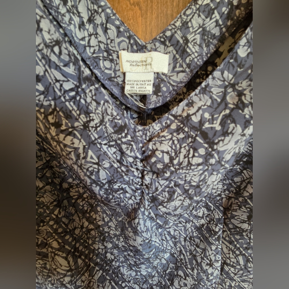 Northern Reflections Blue, Grey, Black Patterned Maxi Dress - Picture 4 of 6